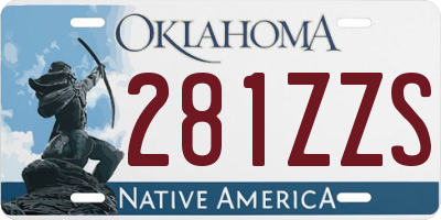 OK license plate 281ZZS