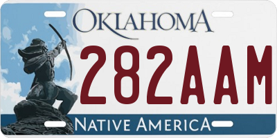 OK license plate 282AAM
