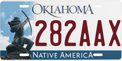 OK license plate 282AAX