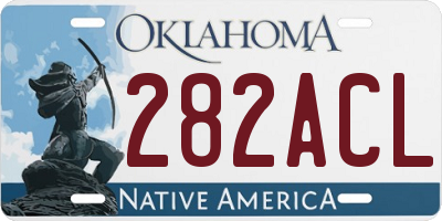 OK license plate 282ACL