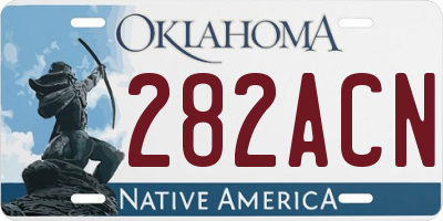 OK license plate 282ACN