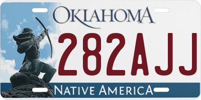 OK license plate 282AJJ