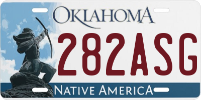 OK license plate 282ASG