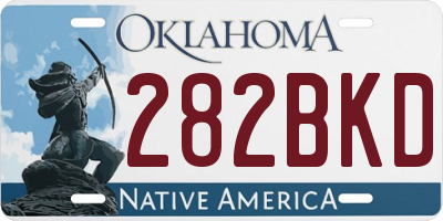 OK license plate 282BKD