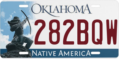 OK license plate 282BQW