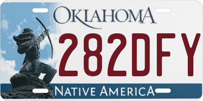 OK license plate 282DFY