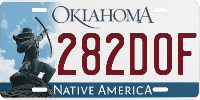 OK license plate 282DOF