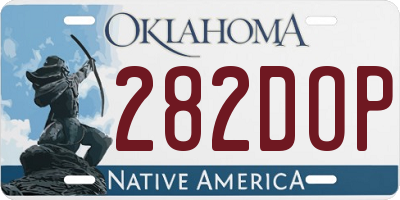 OK license plate 282DOP