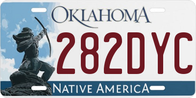 OK license plate 282DYC