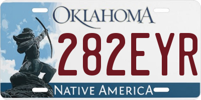 OK license plate 282EYR
