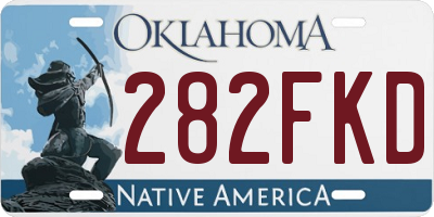 OK license plate 282FKD