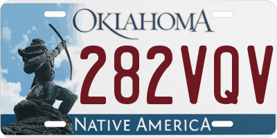 OK license plate 282VQV