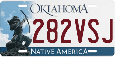 OK license plate 282VSJ