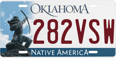 OK license plate 282VSW