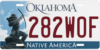 OK license plate 282WOF