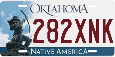 OK license plate 282XNK