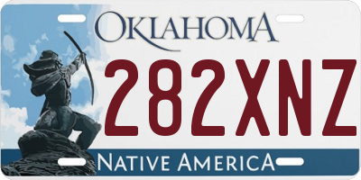 OK license plate 282XNZ
