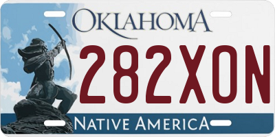 OK license plate 282XON