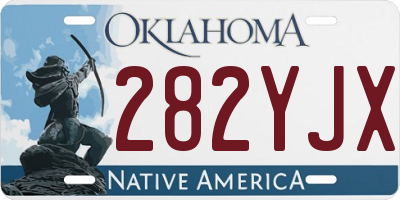 OK license plate 282YJX