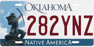 OK license plate 282YNZ