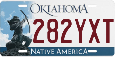 OK license plate 282YXT