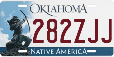 OK license plate 282ZJJ