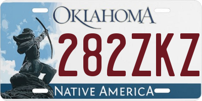 OK license plate 282ZKZ