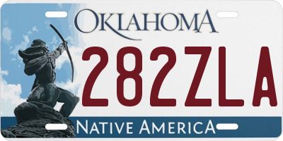 OK license plate 282ZLA