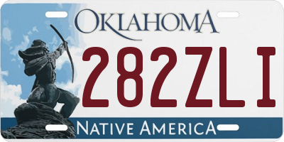 OK license plate 282ZLI