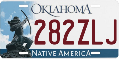 OK license plate 282ZLJ