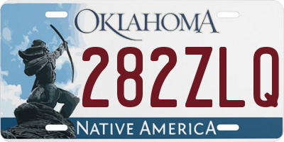OK license plate 282ZLQ