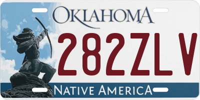 OK license plate 282ZLV
