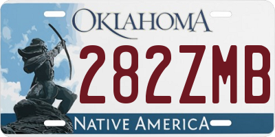 OK license plate 282ZMB