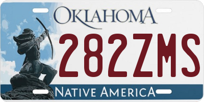 OK license plate 282ZMS
