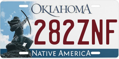 OK license plate 282ZNF