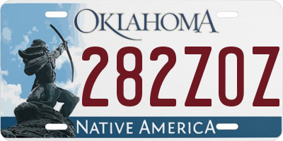 OK license plate 282ZOZ