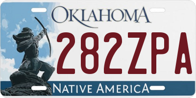 OK license plate 282ZPA