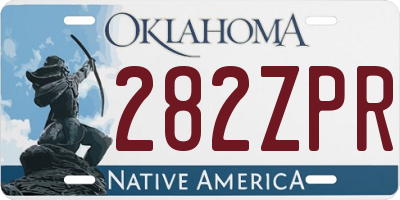 OK license plate 282ZPR