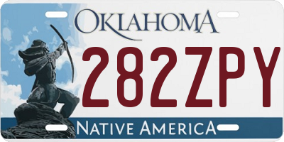 OK license plate 282ZPY