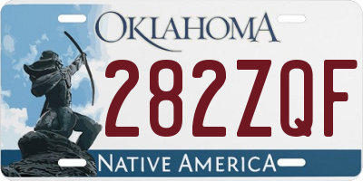 OK license plate 282ZQF