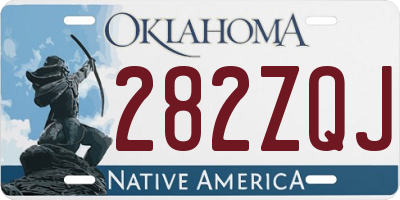 OK license plate 282ZQJ