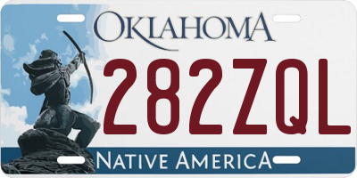 OK license plate 282ZQL