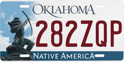 OK license plate 282ZQP