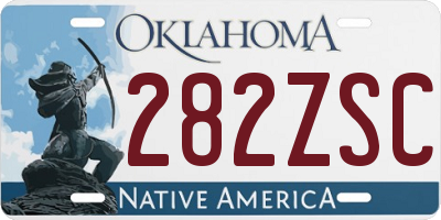 OK license plate 282ZSC