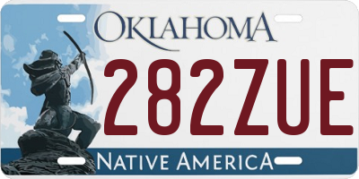 OK license plate 282ZUE