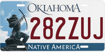 OK license plate 282ZUJ