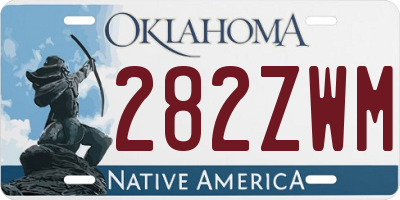 OK license plate 282ZWM