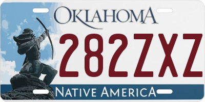 OK license plate 282ZXZ