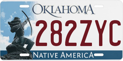OK license plate 282ZYC