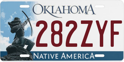 OK license plate 282ZYF